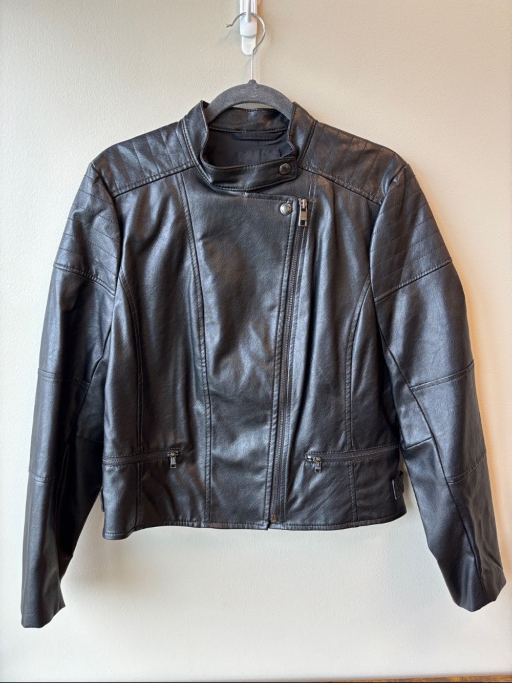 Banana Republic Black Faux Leather Moto Jacket